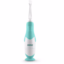 Cette brosse à dents électrique NENO Denti Mint brosse les dents de l’enfant rapidement, efficacement et en douceur.