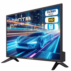 Manta 24LHN124D, 61 cm (24"), 1366 x 768 pixels, HD, LED, DVB-C, DVB-T2, Noir