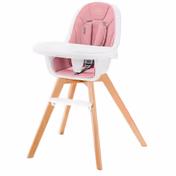 Kinderkraft TIXI, Chaise haute traditionnelle, Siège rembourré, Rose, Monochromatique, 680 mm, 620 mm