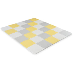 Kinderkraft LUNO Tapis pour salle de jeux Jaune Tissu Carré