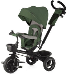 Tricycle Bébé Kinderkraft 5 en 1 SPINSTEP De 9 Mois à 5 Ans Siège Pivotant 360° Cabine UPF50+ Roues PU Tout-Terrain Vert