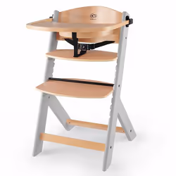 Kinderkraft ENOCK, Chaise haute Booster, Siège rigide, Gris, Bois, Monochromatique, 3 points, Métal
