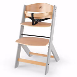 Kinderkraft ENOCK Chaise haute Booster Siège rigide Gris, Bois