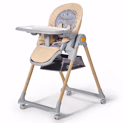 Kinderkraft LASTREE, Chaise haute Booster, Siège rembourré, Beige, Monochromatique, 12 kg, Garçon/Fille