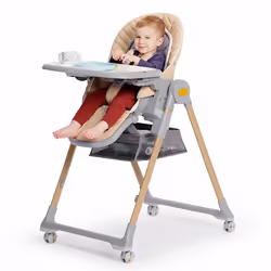 Kinderkraft LASTREE Chaise haute Booster Siège rembourré Beige