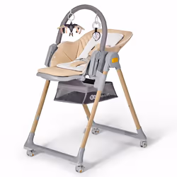 Kinderkraft LASTREE Chaise haute Booster Siège rembourré Beige - Vue supplémentaire 5