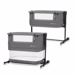 Lit d’appoint 3 en 1 Kinderkraft NESTE GROW Cododo Bébé Réglable 5 Hauteurs & Inclinaison 2 Positions Gris Foncé