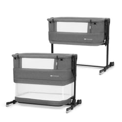 Lit d’appoint 3 en 1 Kinderkraft NESTE GROW Cododo Bébé Réglable 5 Hauteurs & Inclinaison 2 Positions Gris Foncé