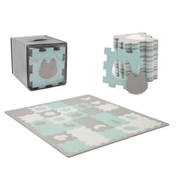 Kinderkraft LUNO SHAPES mousse Gris, Couleur menthe, Blanc Tapis de jeux pour bébé