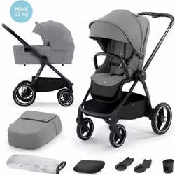 Poussette combinée Kinderkraft Nea Platinium Grey - Mixte - 4 roues - Gris - 116 kg