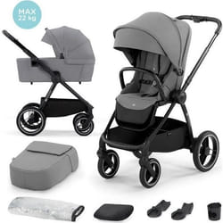 Poussette combinée Kinderkraft Nea Platinium Grey - Mixte - 4 roues - Gris - 116 kg