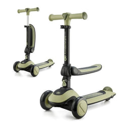 Draisienne 2 en 1 Kinderkraft HALLEY Vélo et Trottinette 3 Roues Guidon Réglable Roues Lumineuses Design Léger et Moderne Vert