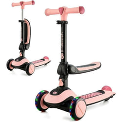 Draisienne 2 en 1 Kinderkraft HALLEY Vélo et Trottinette 3 Roues Guidon Réglable Roues Lumineuses Design Léger et Moderne Rose