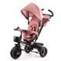Tricycle Évolutif Kinderkraft AVEO De 9 Mois à 5 Ans Selle Pivotante Ceinture 3 Points Pliable Modulaire Roues Robustes Rose