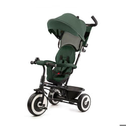 Tricycle Évolutif Kinderkraft ASTON 9 Mois à 5 Ans Roues Increvables Selle Pivotante Capote Pliante Multi-Configurations Vert