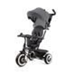 Tricycle Évolutif Kinderkraft ASTON 9 Mois à 5 Ans Roues Increvables Selle Pivotante Capote Pliante Multi-Configurations Gris