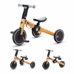 Tricycle à Pédales 3 en 1 Kinderkraft 4TRIKE Vélo Trotteur Draisienne Pliable Léger Cadre Aluminium 12 Mois à 5 Ans Miel