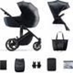 Poussette 2 en 1 Combinée Kinderkraft PRIME2 Jusquà 22 kg Avec Nacelle spacieuse Large plage de réglage Noir