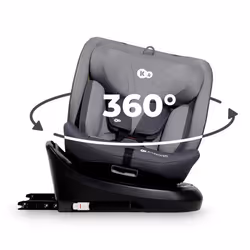 Siège auto I-size 40-150 cm - KINDERKRAFT I-GROW - Siège pivotant 360 - Base intégrée avec isofix - Appui-tête réglable - Gri ...