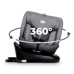 Siège auto I-size 40-150 cm - KINDERKRAFT I-GROW - Siège pivotant 360 - Base intégrée avec isofix - Appui-tête réglable - Gris