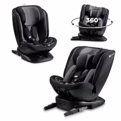 Siège auto I-size 40-150 cm - KINDERKRAFT XPEDITION2 - Siège pivotant 360 - Base intégrée avec isofix - Inclinaison - Noir