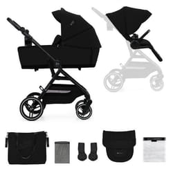 Poussette multifonctionnelle 2 en 1 Kinderkraft YOXI Légère et maniable Imperméable avec filtre UPF50+ Jusquà 4 ans Noir