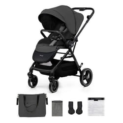 Poussette Kinderkraft YOXI jusquà 27 kg roues tout terrain Travel System dossier inclinable accessoires inclus gris