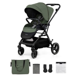 Poussette Kinderkraft YOXI jusquà 27 kg légère maniable pliage une main panier 5 kg repose-pieds réglable vert