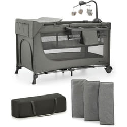 Kinderkraft Lit pliable 3 en 1 JOY 2 avec accessoires Gris