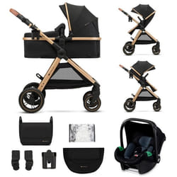 Kinderkraft ESME Poussette 3 en 1 Système de voyage pour nouveau-né jusquà 4 ans Siège auto Mink PRO I-Size Noir