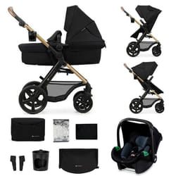 Poussette 3 en 1 Combinée Kinderkraft MOOV2 Avec Siège auto MINK PRO I-size Système de voyage Accessoires inclus Noir