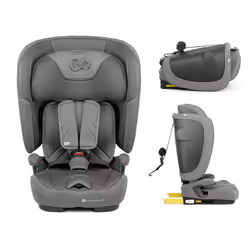 Siège-Auto Enfant Kinderkraft FIX2GO I-SIZE 76–150 cm 15 Mois à 12 Ans ISOFIX Dossier Pliable Facile à Transporter Gris