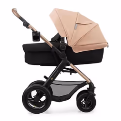 Poussette 4 en 1 Combinée Kinderkraft MOOV2 Inclus Siège auto avec base I-size Système de voyage Grandes Roues Beige