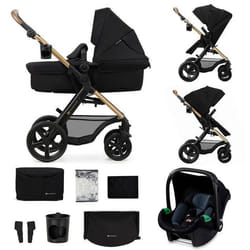 Poussette 3 en 1 Combinée Kinderkraft MOOV2 XL Avec Siège auto I-size Grande nacelle XL Système de voyage Noir