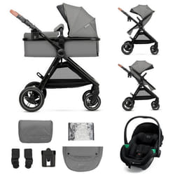 Poussette combinée 3-en-1 Kinderkraft ESME PRO siège auto MINK PRO 2 i-Size inclus roues TPE increvables pliage compact Gris