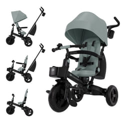 Tricycle Kinderkraft AVEO 2 PLUS évolutif 6 en 1 siège pivotant 360° inclinable avec position allongée Air Gris