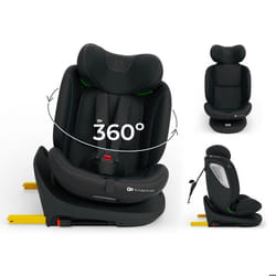 Siège auto Kinderkraft I-GROW 2 PLUS 4-en-1 40-150 cm i-Size pivotant 360 ISOFIX Top Tether sécurité H-GUARD+ coque ventilée noir
