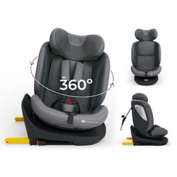Siège auto Kinderkraft I-GROW 2 PLUS 4-en-1 40-150 cm i-Size évolutif appui-tête réglable base rotative protection latérale gris
