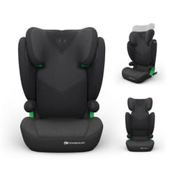 Siège auto Kinderkraft JUNIOR FIX 2 PLUS 100-150 cm ISOFIX appuie-tete reglable H-GUARD SPS AIR FLOW confort noir