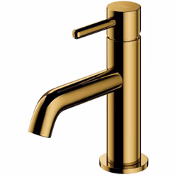Mitigeur de lavabo sur pied couleur : doré matériau : laiton hauteur du mitigeur : 162 mm longueur du bec : 120 mm zone de co ...