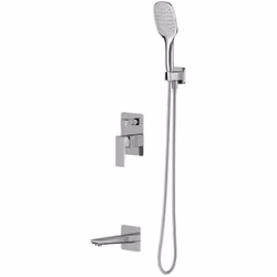 Mitigeur de baignoire avec accessoires finition : chrome matériau : laiton longueur du bec : 169,9 mm commande à levier avec ...