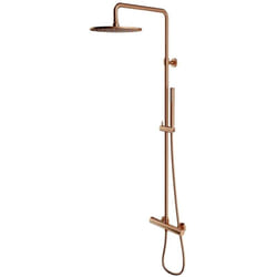 OMNIRES Y - Set de douche avec thermostat, diamètre 25 cm, cuivre brossé Y1244SUCPB