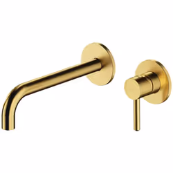 Mitigeur de lavabo à levier encastré couleur : laiton brossé matériau : laiton finition de surface : PVD commande à levier in ...