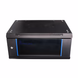 Extralink 4U 600X450 WALL-MOUNTED RACKMOUNT CABINET BLACK, Rack monté sur le mur, 4U, 20 kg, Verrouillage des touches, Rails ...