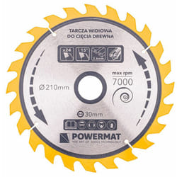 Lame de scie circulaire pour bois en carbure ø 210x30 mm 24 dents