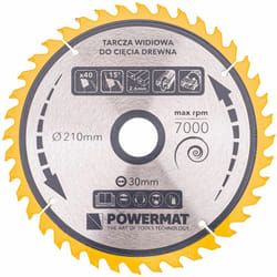 Lame de scie circulaire pour bois en carbure ø 210x30 mm 40 dents