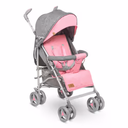 Lionelo Irma, Ciel de lit, Diable léger, Fille, Roues pleines, Pliable, Gris, Rose