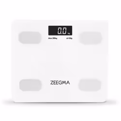 ZEEGMA GEWIT, Pèse-personne électronique, 200 kg, 100 g, Blanc, kg, lb, ST, Carré
