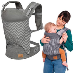Porte-bébé ergonomique LIONELO Margareet - Avant/arrière - Coton - 3 positions - Jusquà 20 kg - Pochette - Gris