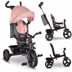Tricycle bébé évolutif LIONELO Haari - Poussette - Jusquà 25 Kg - Siège réversible - Grand Panier et Sac - Porte-gobelet - Ro ...